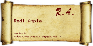 Redl Appia névjegykártya